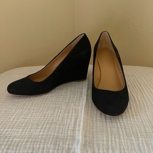 J Crew black wedges